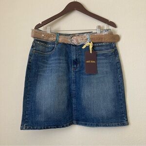 Crest Jeans Denim Skirt with Tan Belt | NWT